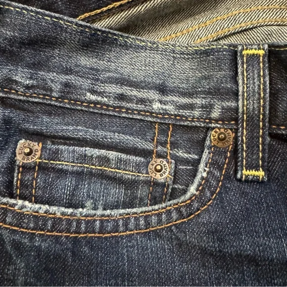 Lucky Brand Lil Maggie Flare Jeans Womens 00 Dark Wash Bootcut Altered Hem 24x32 - Picture 11 of 15